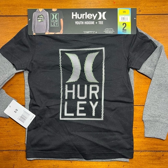 2 Piece Hurley Tops Bundle Hoodie & Tee Youth Kid’s Boys Girls Unisex Size 5/6 - Picture 6 of 11